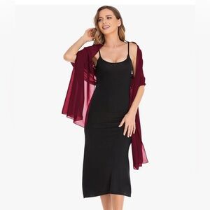 Azazie Burgundy Shawl - Chiffon
